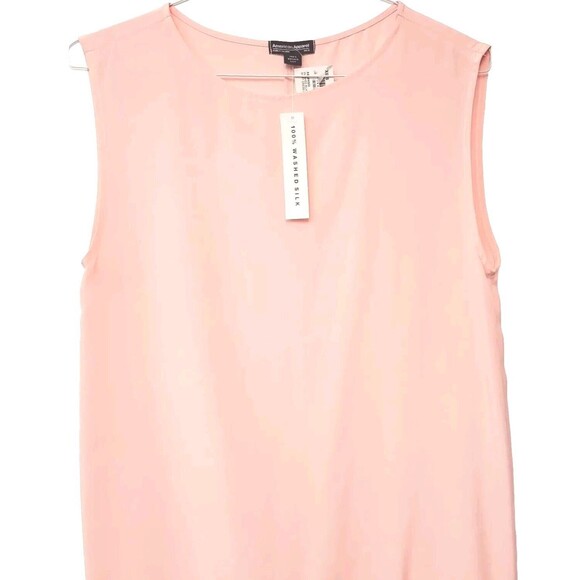 American Apparel New Pink Washed Silk Mid Length Size XS/S Shift Dress - Picture 6 of 8